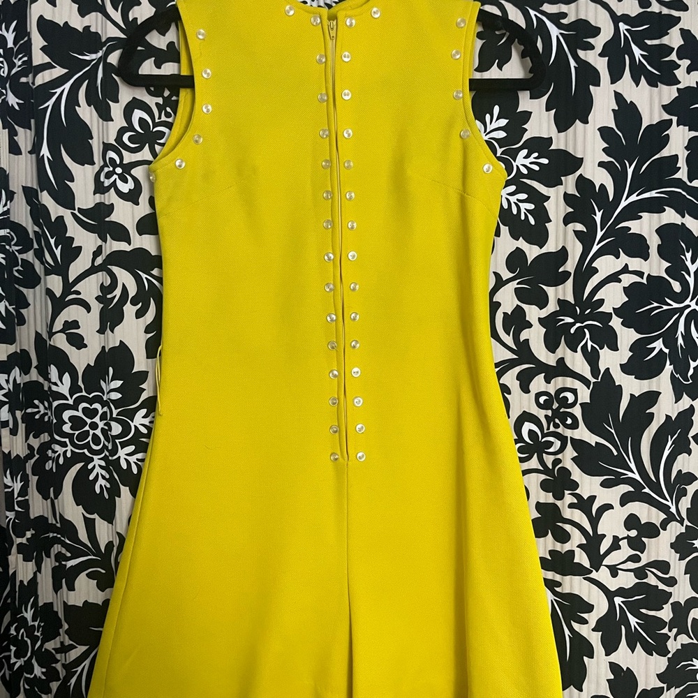 Vintage Vicky Vaughn Yellow Sleeveless Shorts Romper